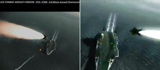 A la izquierda: Ace Combat: Assault Horizon. A la derecha: el vídeo del ejército surcoreano. vía The Korea Times.